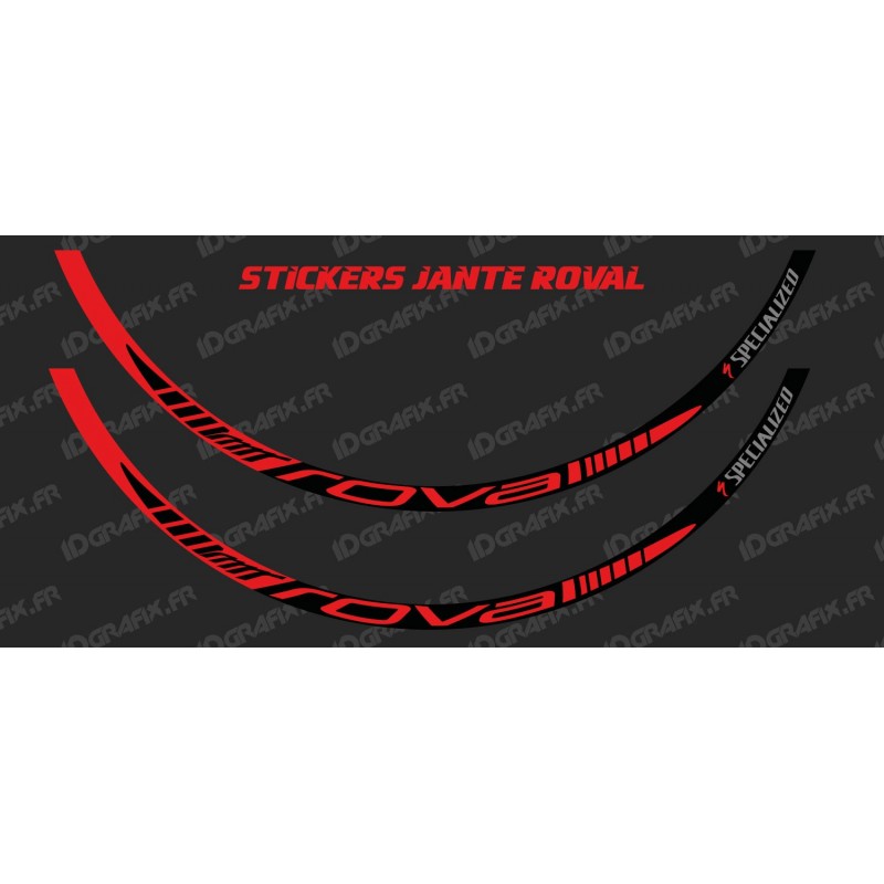 Lot 2 Stickers Rim Roval (Red) - IDgrafix
