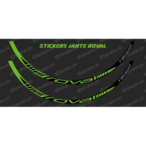 Lot 2 Stickers Rim Roval (Green) - IDgrafix