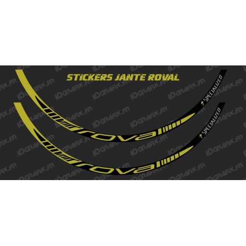 Lot 2 Stickers Rim Roval (Yellow) - IDgrafix
