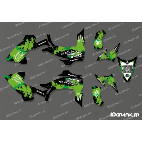 Kit deco 100% Personalizado Monstruo Completa (Verde) - IDgrafix - Yamaha YFZ 450 / YFZ 450R
