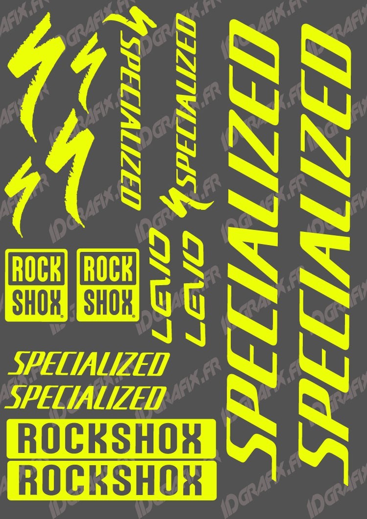 Planche Sticker 21x30cm (Jaune Fluo) Specialized Turbo Levo Idg...
