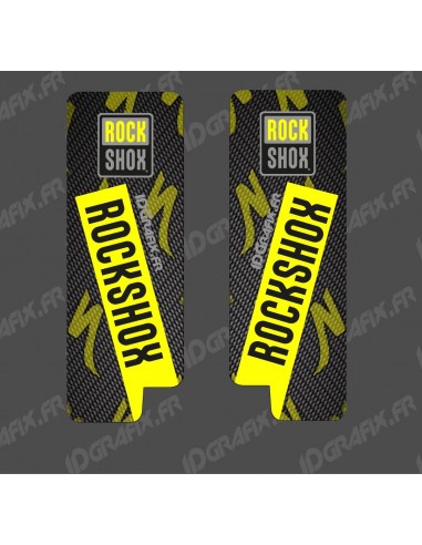 Adesivi Protezione Forcella RockShox Carbonio (Giallo) - Specialized Turbo Levo