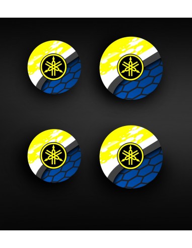 Lot de 4 stickers bouchons de roues (16cm / 19cm de diamètre)