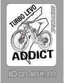Sticker 7,5x6cm - Turbo Levo Addict