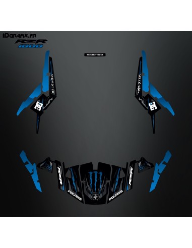 Kit décoration 100% Perso Monster Bleu - IDgrafix - Polaris RZR 1000 S/XP