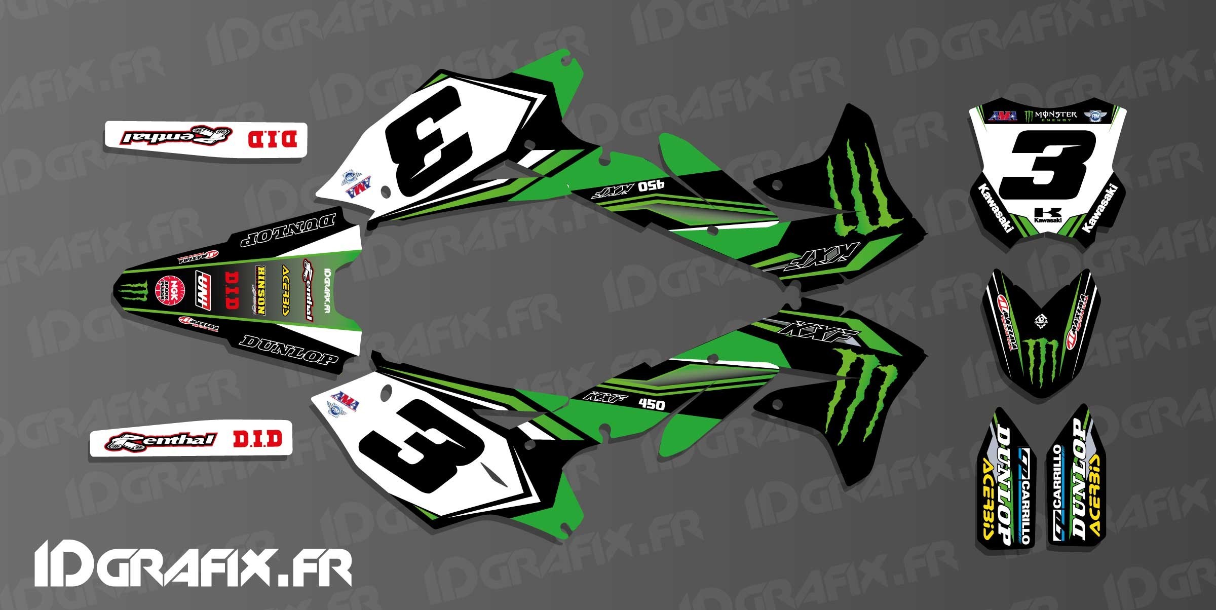 Polaris Sportsman 400 >> Kit deco Eli Tomac Replica for Kawasaki KX/KXF Polaris Sportsman 400 >> Kit deco Eli Tomac Replica for Kawasaki KX/KXF