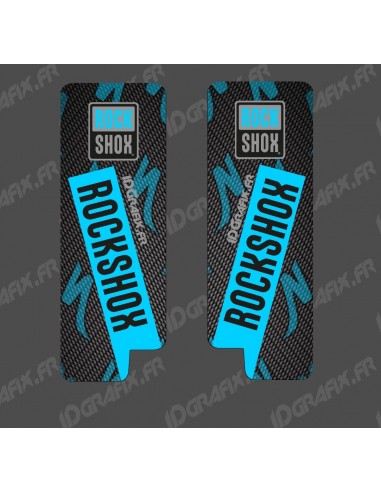 Adesivi Protezione Forcella RockShox Carbonio (Blu) - Specialized Turbo Levo