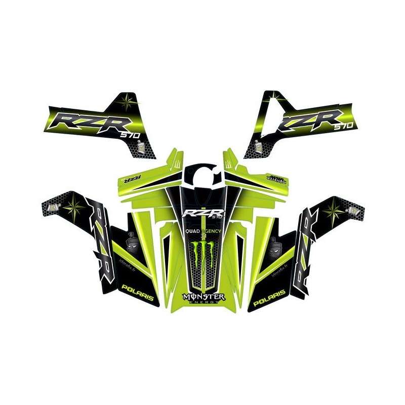 Achetez Kit déco réplica Pace Car Monster PDV Polaris RZR 570 de la  marque Home Kit déco Idgrafix fr