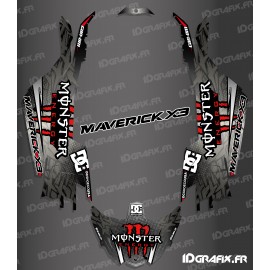 Kit de decoración de DC de la Serie Roja - Idgrafix - Can Am Maverick X3