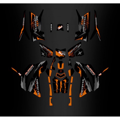Kit décoration Monster Orange Edition (Full) - IDgrafix - Polaris 850/1000 Scrambler - IDgrafix