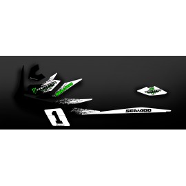 Kit décoration Monster Blanc/Vert (Light) - pour Seadoo GTI-idgrafix