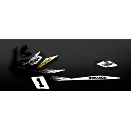 Kit décoration Monster Blanc/Orange (Light) - pour Seadoo GTI-idgrafix