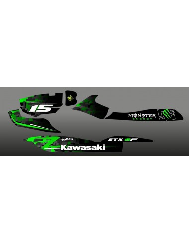 Kit décoration Digital Edition Vert pour Kawasaki STX 15F