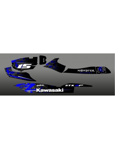 Kit décoration Digital Edition Bleu pour Kawasaki STX 15F
