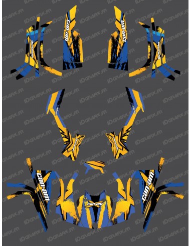 Kit décoration Full Whip (Jaune/Bleu) - IDgrafix - Can Am série L Outlander