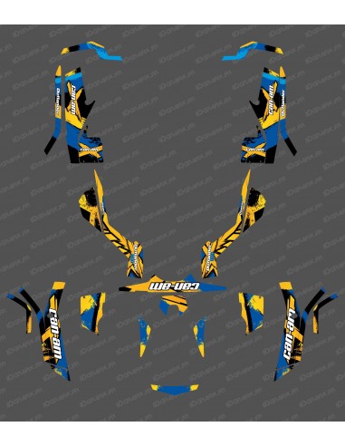 Kit di decorazione, Completo di FRUSTA Edizione (Giallo/Blu) - IDgrafix - Can Am Outlander (G1)