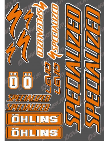 Brett Sticker 21x30cm (Orange/Schwarz) - Specialized / Öhlins