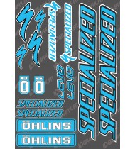 Brett Sticker 21x30cm (Blau/Schwarz) - Specialized / Öhlins