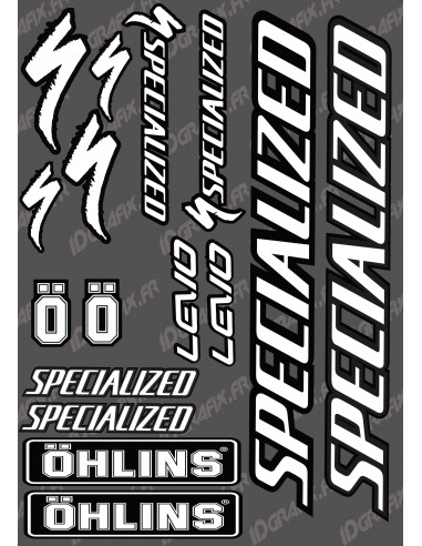 Brett Sticker 21x30cm (Weiß/Schwarz) - Specialized / Öhlins