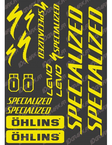 Brett Sticker 21x30cm (Fluo Gelb) - Specialized / Öhlins
