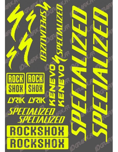 Brett Sticker 21x30cm (Fluo Gelb) - Specialized / Öhlins