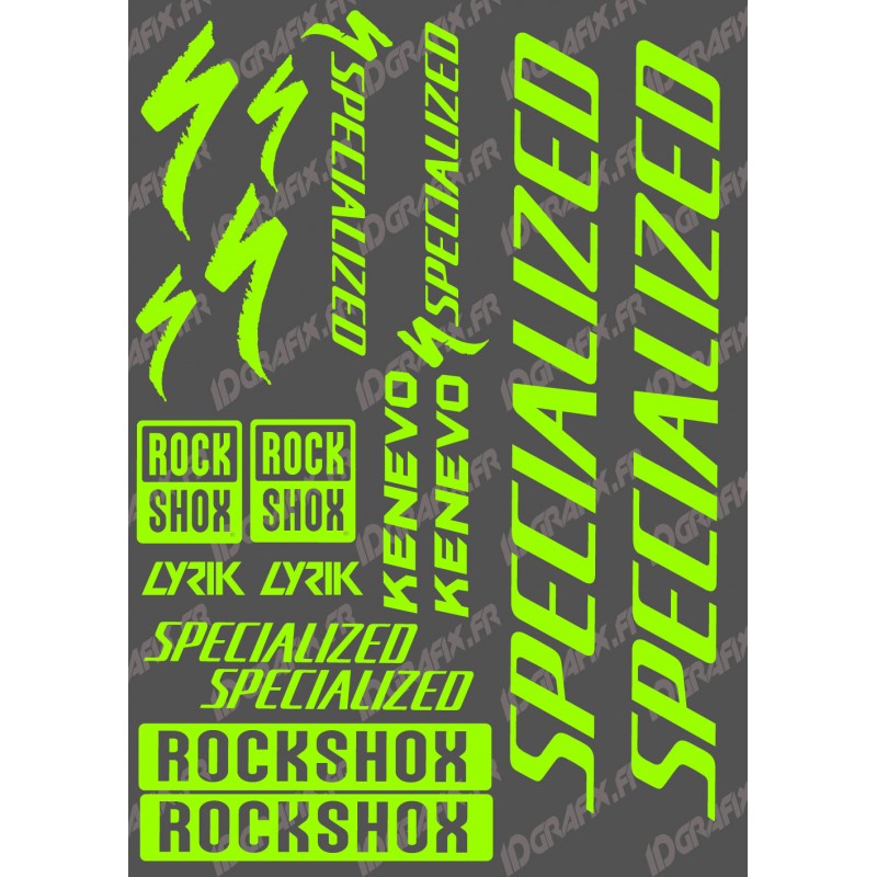 Board Sticker 21x30cm (Neon Green) Specialized / Lyrik