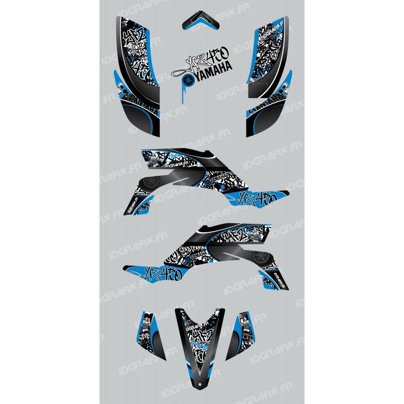 Kit de decoración de Etiqueta Azul - IDgrafix - Yamaha YFZ 450