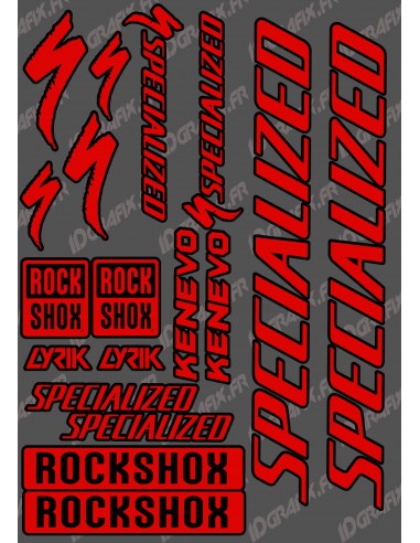 Board Sticker 21x30cm (Red/Black) - Specialized / Lyrik