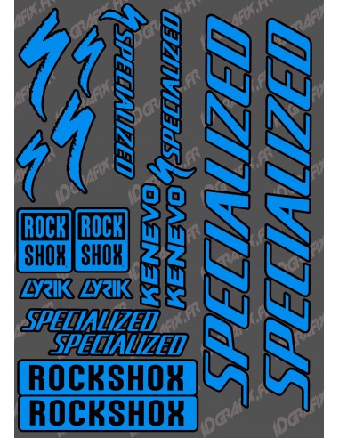 Planche Sticker 21x30cm (Bleu/Noir) - Specialized / Lyrik