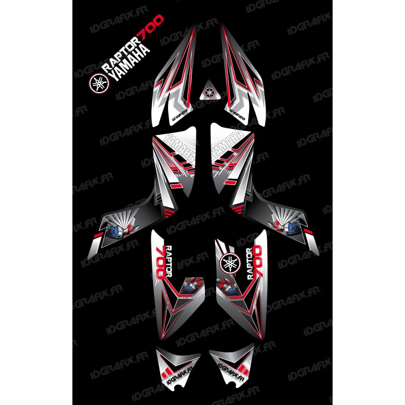 Kit décoration Flash Rouge - IDgrafix - Yamaha 700 Raptor - Idgrafix