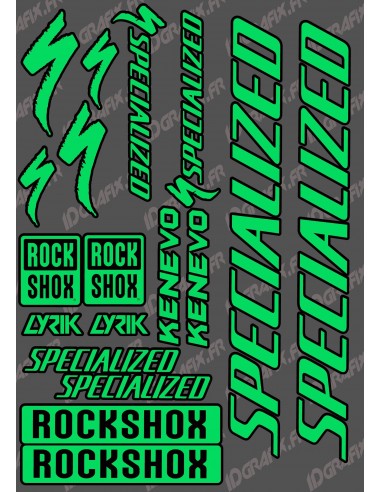 Board Sticker 21x30cm (Green/Black) - Specialized / Lyrik