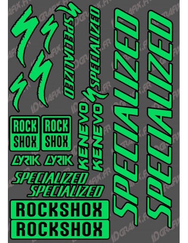 Planche Sticker 21x30cm (Vert/Noir) - Specialized / Lyrik