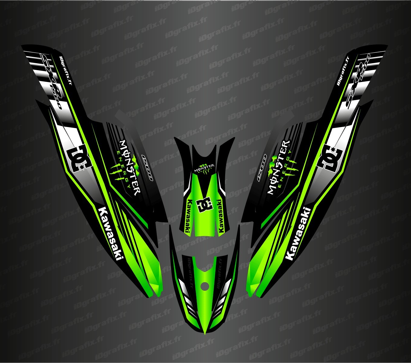 Can Am Ds 450 >> Kit décoration 100% Perso DC (Vert) pour Kawasaki SXR 1500 ... Can Am Ds 450 >> Kit décoration 100% Perso DC (Vert) pour Kawasaki SXR 1500 ...