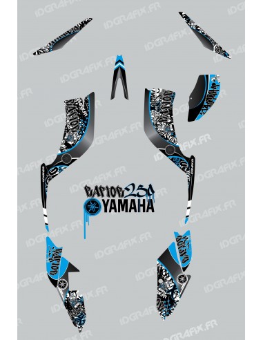 Kit de decoración de Etiqueta Azul - IDgrafix - Yamaha Raptor 250