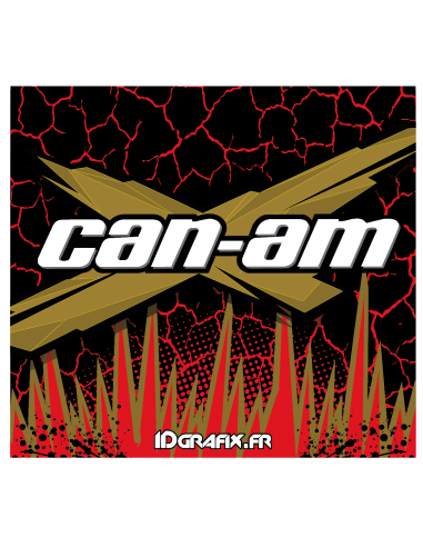 Kit de decoración Agrietado de la Serie Roja - Idgrafix - Can Am Maverick X3