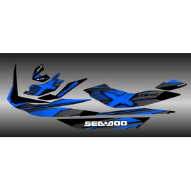 Kit décoration Factory Bleu pour Seadoo GTR 230-idgrafix