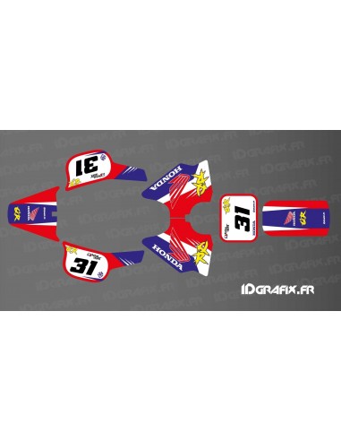 Kit decoration Vintage Full (Red/Blue) - IDgrafix - Honda QR 50