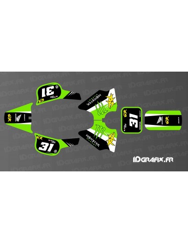Kit de decoración 100% Personalizado Monstruo Edición Completa (Verde) - IDgrafix - Honda QR 50