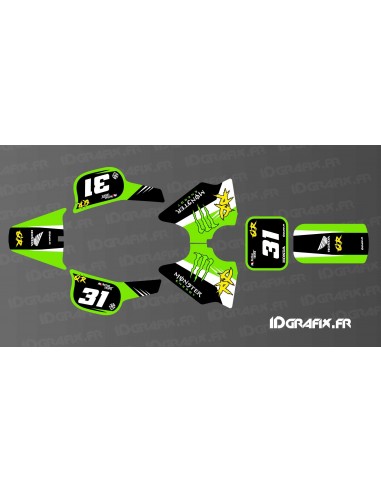 Kit decoration 100% Custom Monster Edition Full (Green) - IDgrafix - Honda QR 50