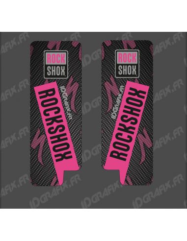 Adesivi Protezione Forcella RockShox Carbonio (Rosa) - Specialized Turbo Levo