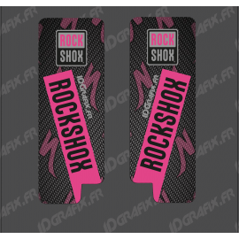 Stickers Protection Fourche RockShox Carbon (Rose) - Specialized Turbo Levo-idgrafix