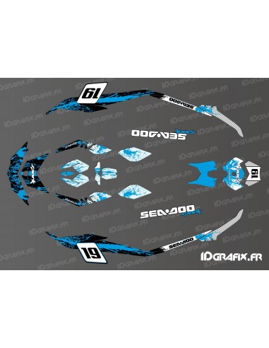 Kit decorazione Media Spark Blue Splash per Seadoo Scintilla