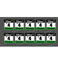 Lot de 10 Stickers de moyeux de roues Kawasaki