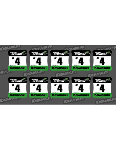 Lot de 10 Stickers de moyeux de roues Kawasaki