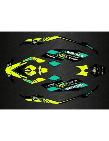 Kit décoration Full DC Edition (Bleu/Jaune) pour Seadoo Spark