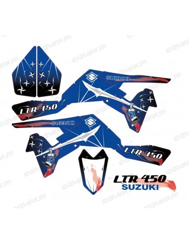 Kit de decoración de Arma Azul/Blanco - IDgrafix - Suzuki LTR 450
