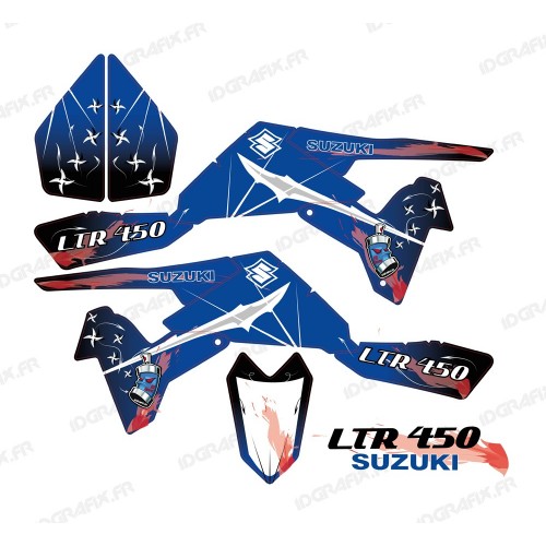 Kit décoration Weapon Bleu/Blanc - IDgrafix - Suzuki  LTR 450 - Idgrafix
