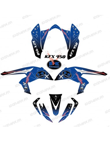 Kit décoration Weapon Bleu - IDgrafix - Kawasaki KFX 450R