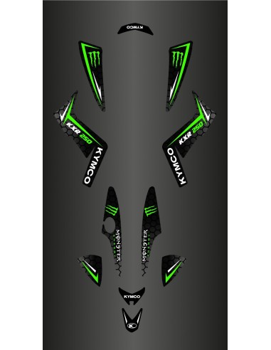 Kit Déco Personnalisé Monster (Vert) - Kymco 250 Maxxer