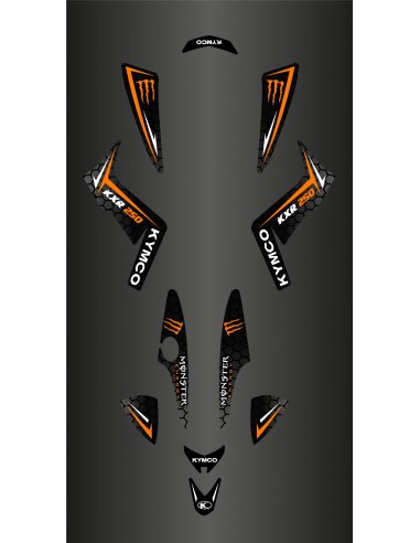 Kit Déco Personnalisé Monster (Orange) - Kymco 250 Maxxer